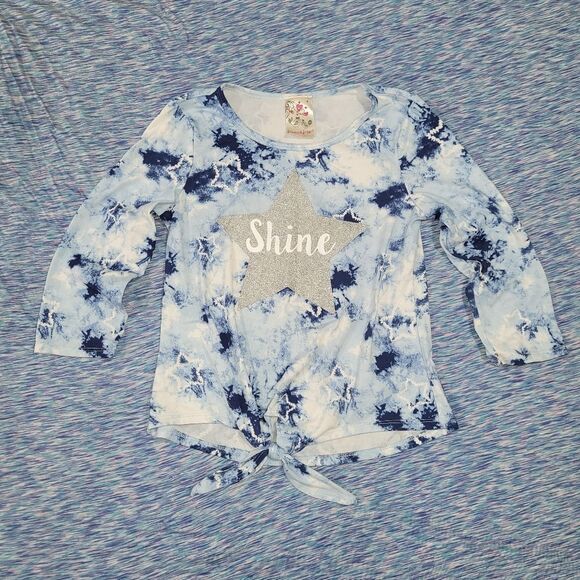 Jenna & Jessie Size 12 Tie-Dye Long Sleeve Tops with Glitter Accents Bundle - Picture 5 of 6